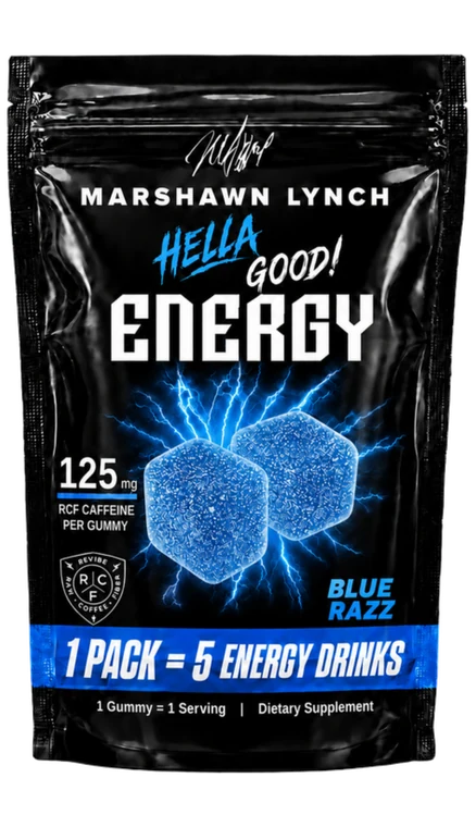 Blue Razz HELLA GOOD! Energy Gummies pack